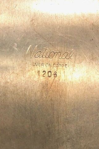National Silver Over Copper SP 1208 Victorian Calling Card Tray Dated 1800s 3