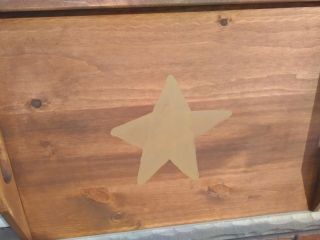 Primitive Stove Cover Noodle Board Hand Crafted Walnut W/ Gold Single Star