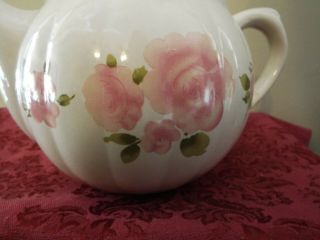 Gibson Tea Pot / Roseland / Pink Roses and Leaves / Ceramic 5 Cup 3