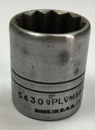 Vintage Plomb Tools 1d No.  5430 - 15/16 " 12 Point 1/2 " Drive Socket U.  S.  A.  Plvmb