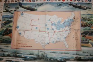 C.  1942 Hammond Defense Map of United States WWII 31 