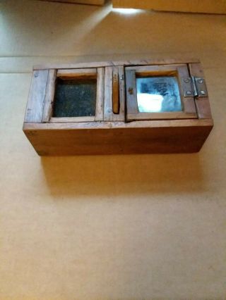 Wooden Pine Bee Lining Or Hunting Box Apiary Beekeeping With Glass Window.