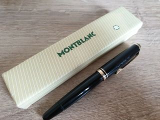 Vintage Montblanc 252 Black Fountain Pen With Solid Gold 14k - 585 Nib W/box