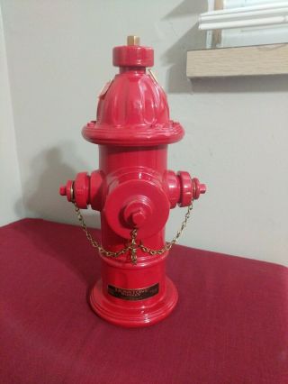 Lionstone No.  6 Fire Hydrant Fire Plug Rare Cherry Red Decanter Empty
