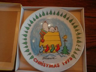 Schmid Peanuts 1973 Christmas Plate By Charles Schulz