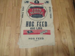 Vintage Farm Service General Mills Hog Feed Sack approx.  37 