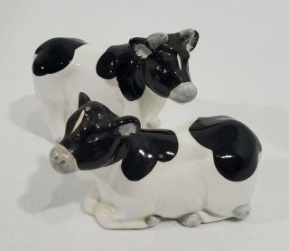 Fzb Vintage Otagiri Standing & Laying Dairy Cows Ceramic Salt & Pepper Shakers