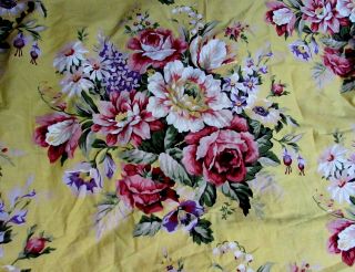 Twin Fitted Ralph Lauren Brooke Yellow Floral Cotton Bed Sheet