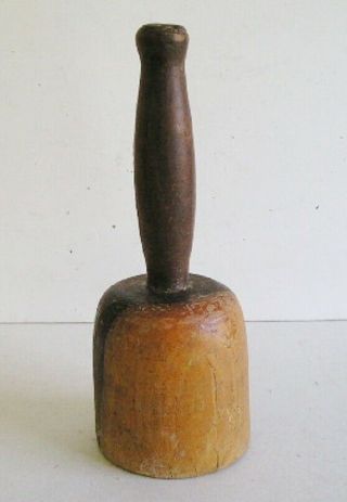 Antique Wooden Carpenters Carvers Mallet Hammer Primitive