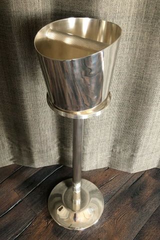 K,  T By Christofle Paris Silver Plated Champagne/ice Bucket And Stand