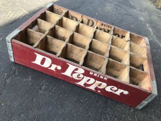 Vintage 1975 Drink Dr Pepper Wood Soda Pop Case Crate 24 Dividers
