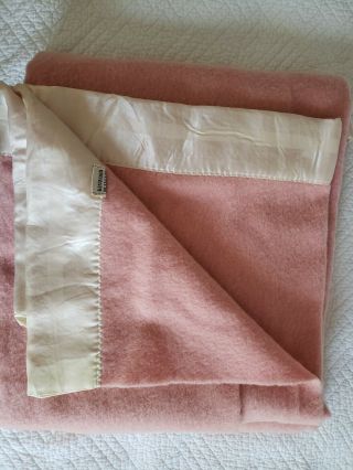 Vintage Kenwood Pink Wool Blanket Twin/full