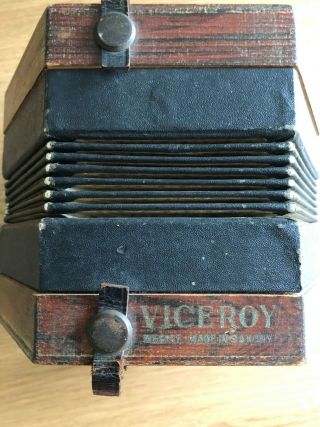 Antique Concertina.  Viceroy ' Made in Saxony '.  but better. 2
