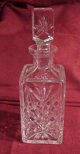 Large Vintage Crystal Etched Glass Liquor Whiskey Scotch Rum Decanter W/stopper