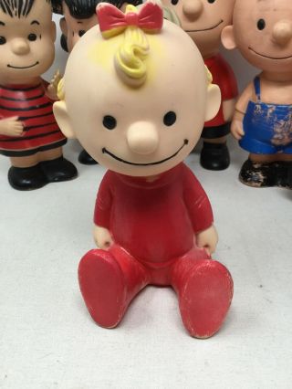 Vintage Peanuts Hungerford Vinyl Doll Set Snoopy Linus Lucy Sally Brown 2