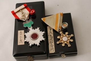 Japanese 6ththe Rising Sun Medal 7th Sacred Treasure 2lot Army Navy War　 　　 　