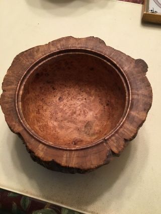 Early 19th Century Carved Out Burl Bowl Maple Burn Knot Bowl 5 Inches