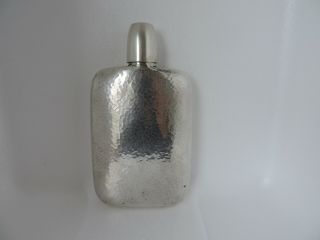 Finest Rare Antique 1930s Solid Sterling Silver Hip / Liquor Flask 139 Gr 4.  9 Oz