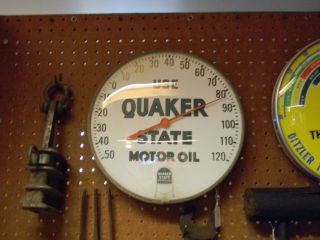 12  Use Quaker State Motor Oil Vintage Advertising Thermometer