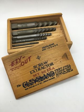 Vintage Ezy - Out Screw Extractor Set No.  15a,  The Cleveland Twist Drill Co.