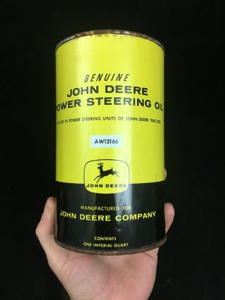 1 Imperial Quart John Deere Power Steering Advertising Oil Can