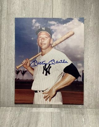 Vintage Early Mickey Mantle Signed 8x10 Photo York Yankees Autograph