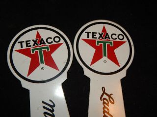 Vintage Rare Texaco Matched Set Mens Ladies Rest Room Bathroom Fobs With Keys