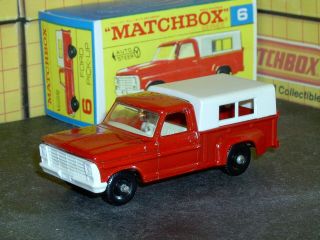 Matchbox Lesney Ford Pick Up Truck White Grille & Top 6 D1 Sc2 Vnm & Crafted Box