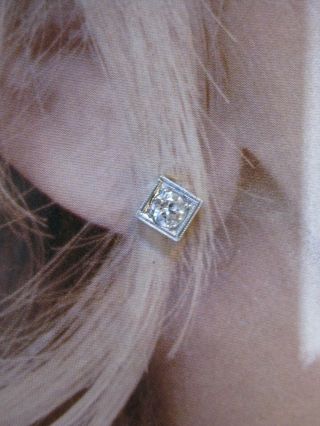 Antique Art Deco Platinum.  45 Carat Diamond Stud Earrings