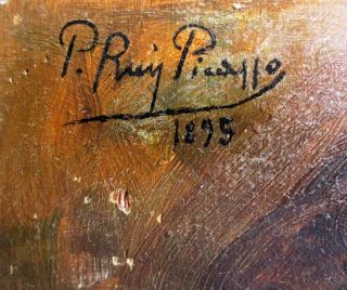 Pablo Picasso Vintage Rare Art Oil On Wood Hand Signed 1895 No Print