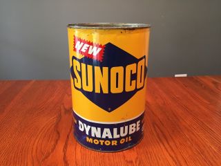 Sunoco Dynalube 5 Quart Motor Oil Can