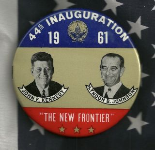 John F.  Kennedy Jfk Lbj Jugate Political Campaign Pinback Button Inauguration