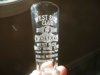 Etched Pre Pro Tonic Shot Glass West Side Club Whiskey Providence Ri Pfeffer