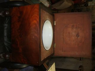 Antique Victorian Chamber Pot Wood Chair Commode Toilet Box Seat Porta - Potty 8