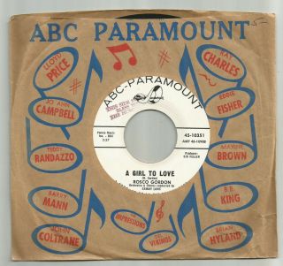 Doowop Bw Northern Soul - Rosco Gordon - As You Walk Away - Hear - 1962 Promo Abc