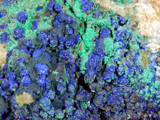 A Big 100 Natural Deep Blue Azurite & Malacite Crystal Cluster Morocco 624gr E