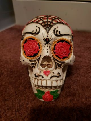 Floral Spider Web Sugar Skull Day Of The Dead