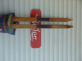 Vintage/ Antique Wooden Skis 37 Long Chalet Decor 5398