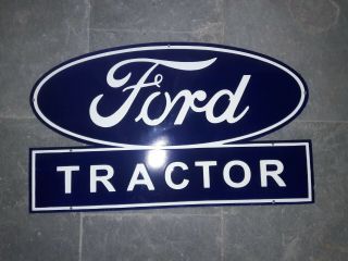 Porcelain Ford Tractor Service Enamel Sign Size 21 " X 35 " Inches