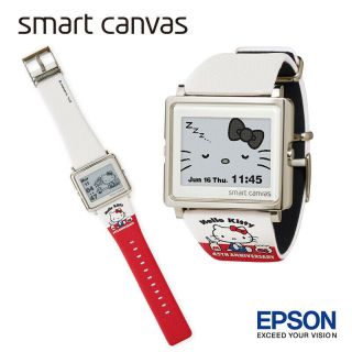 Hello Kitty Epson Epd Watch Smart Canvas 45th Anniversary Model Japan F/s Ems
