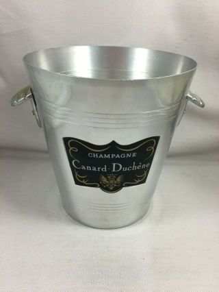 Vintage French Champagne Wine Ice Bucket Aluminium Cooler Canard Duchêne