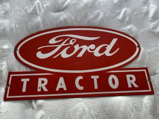 Vintage Ford Tractor Porcelain Sign,  Service,  Gas,  Oil,  Dealership,  Farm,  Parts