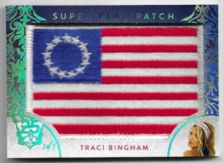 2019 19 Benchwarmer 25 Years Second Series Traci Bingham Flag Patch /1 1/1
