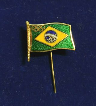 Very Rare Lapel Stick Pin Badge From Brazilian Olympic Commitee