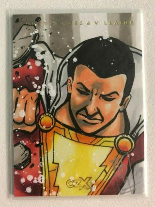 Cryptozoic Dc Czx Heroes And Villains 1/1 Sketch Shazam