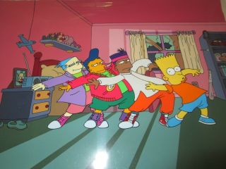 The Simpsons 1990 Do The Bartman Cel On Production Background
