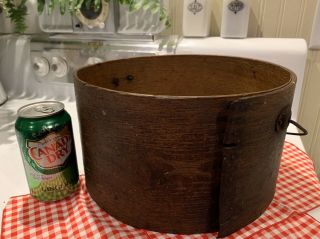 Antique Bentwood Pantry Box With Bail And Handle.  Firkin,  Dry Storage,  Farmhouse