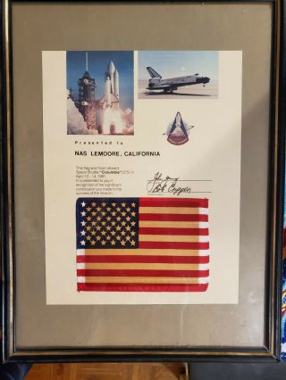 Nasa Space Shuttle Columbia Sts - 1 Flown Flag