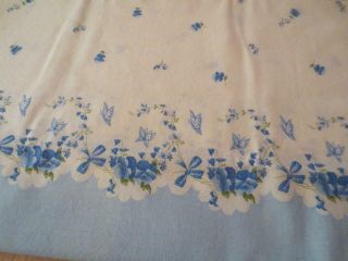 True Vintage Open Feedsack Blue Floral Border Feed Bag Quilting Sewing Fabric