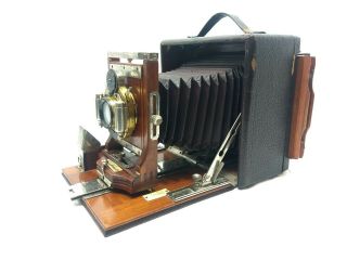 Antique Edwardian SEROCO Folding Box Camera with Plates,  Case - All 2